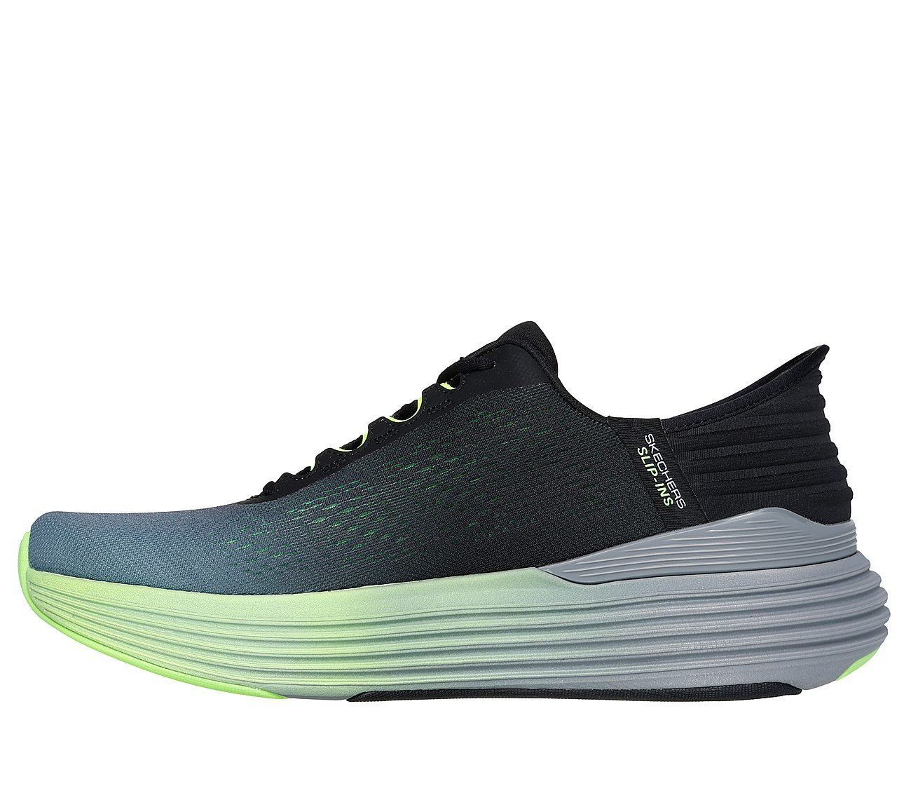 MAX CUSHIONING SUSPENSION - L, BLACK/LIME Footwear Left View