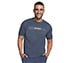 PAST TIME T-SHIRT, CHARCOAL/NAVY Apparels Lateral View