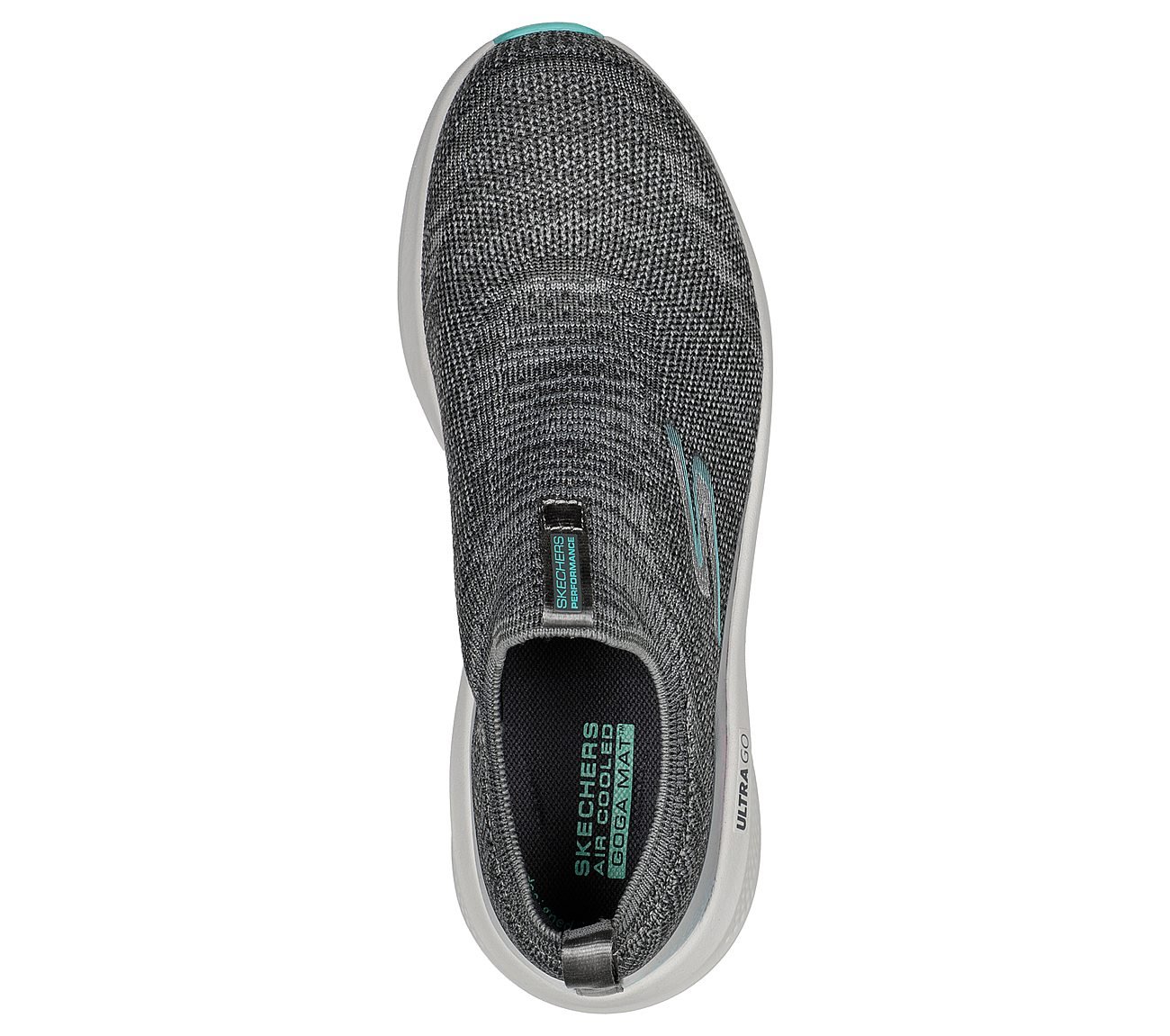 GO RUN ELEVATE, GREY/AQUA Footwear Top View