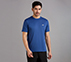 SS PERFORMANCE T-SHIRT, GUNMETAL/BLUE Apparel Lateral View