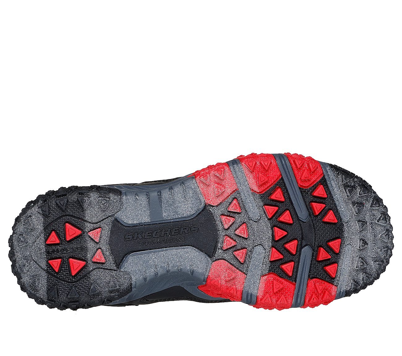 SKECHERS ELITE SPORT FIELD, BLACK/GREY/RED Footwear Bottom View