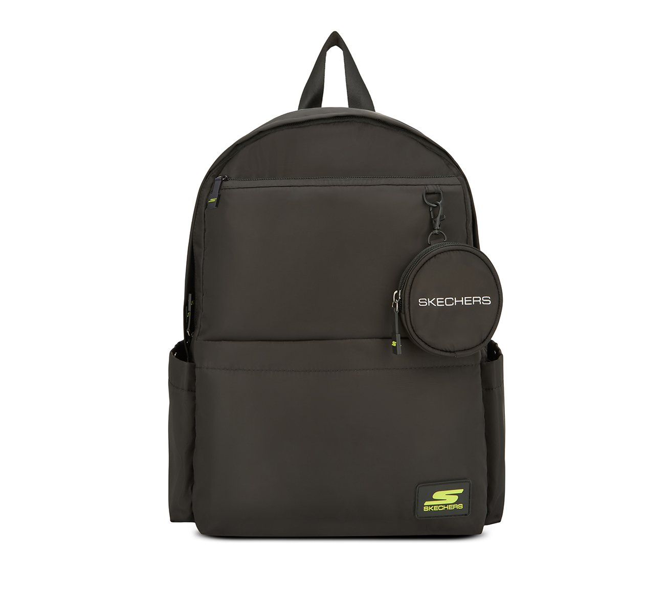 MICRO POLYESTER SINGLE COMPARTMENT & COIN POUCH BACKPACK, BLACK