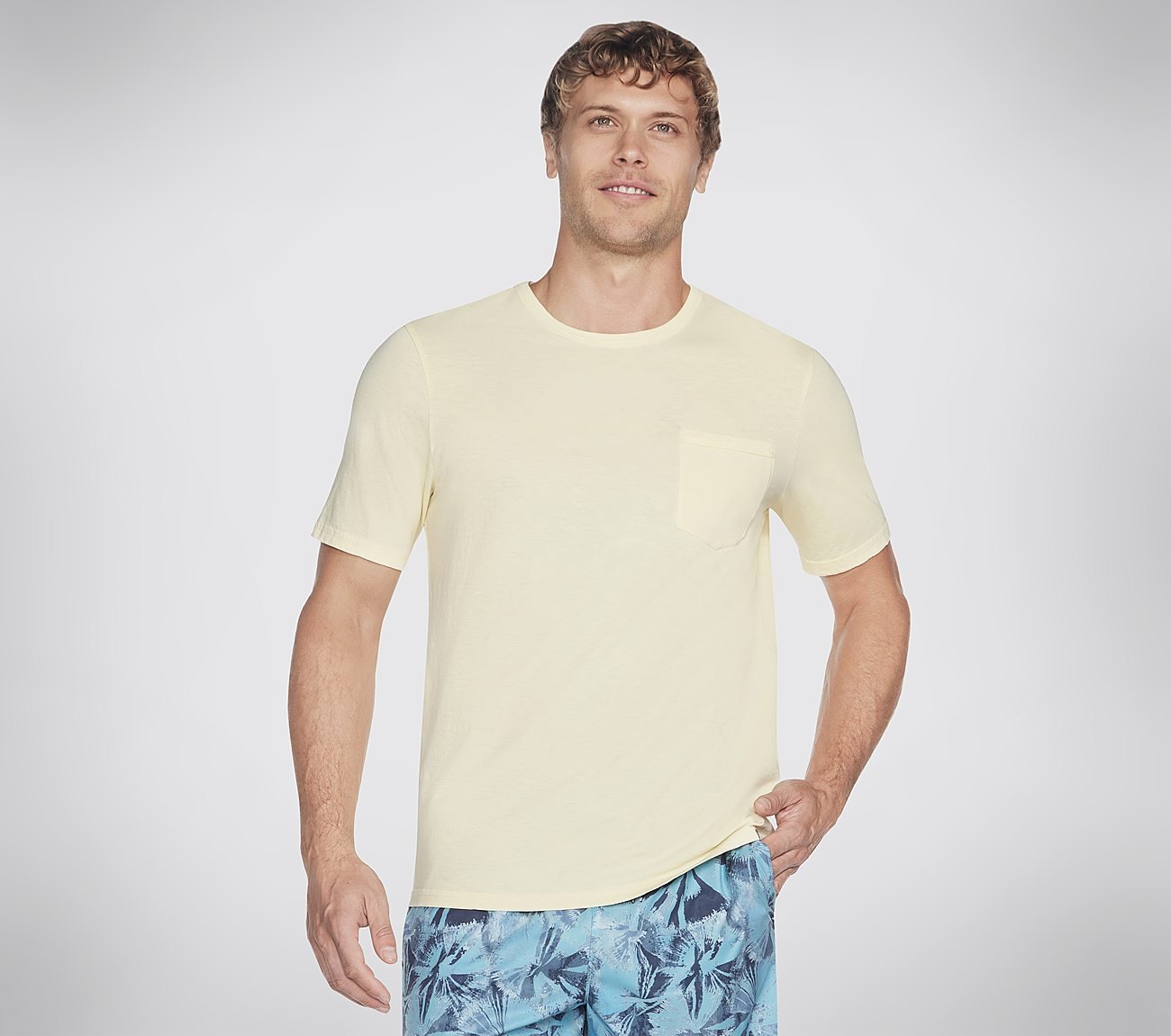 SKECH-BREEZE SLUB POCKET T-SHIRT, NATURAL Apparel Lateral View