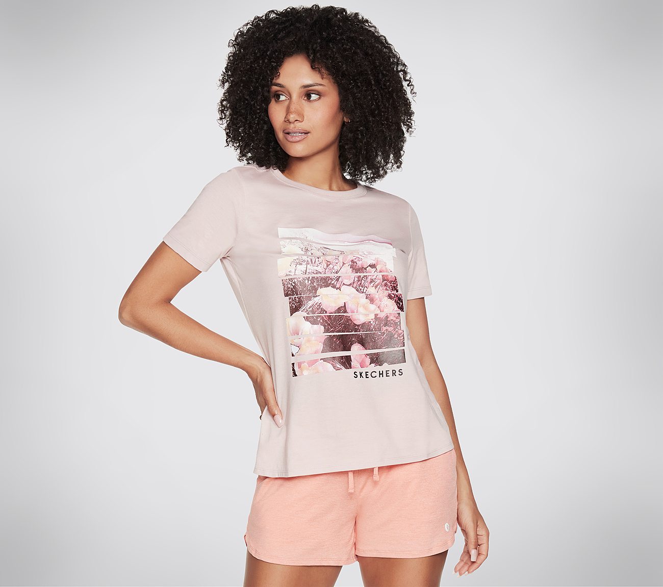 SKECHERS DREAMY ESCAPE TEE, LLIGHT PINK Apparel Lateral View