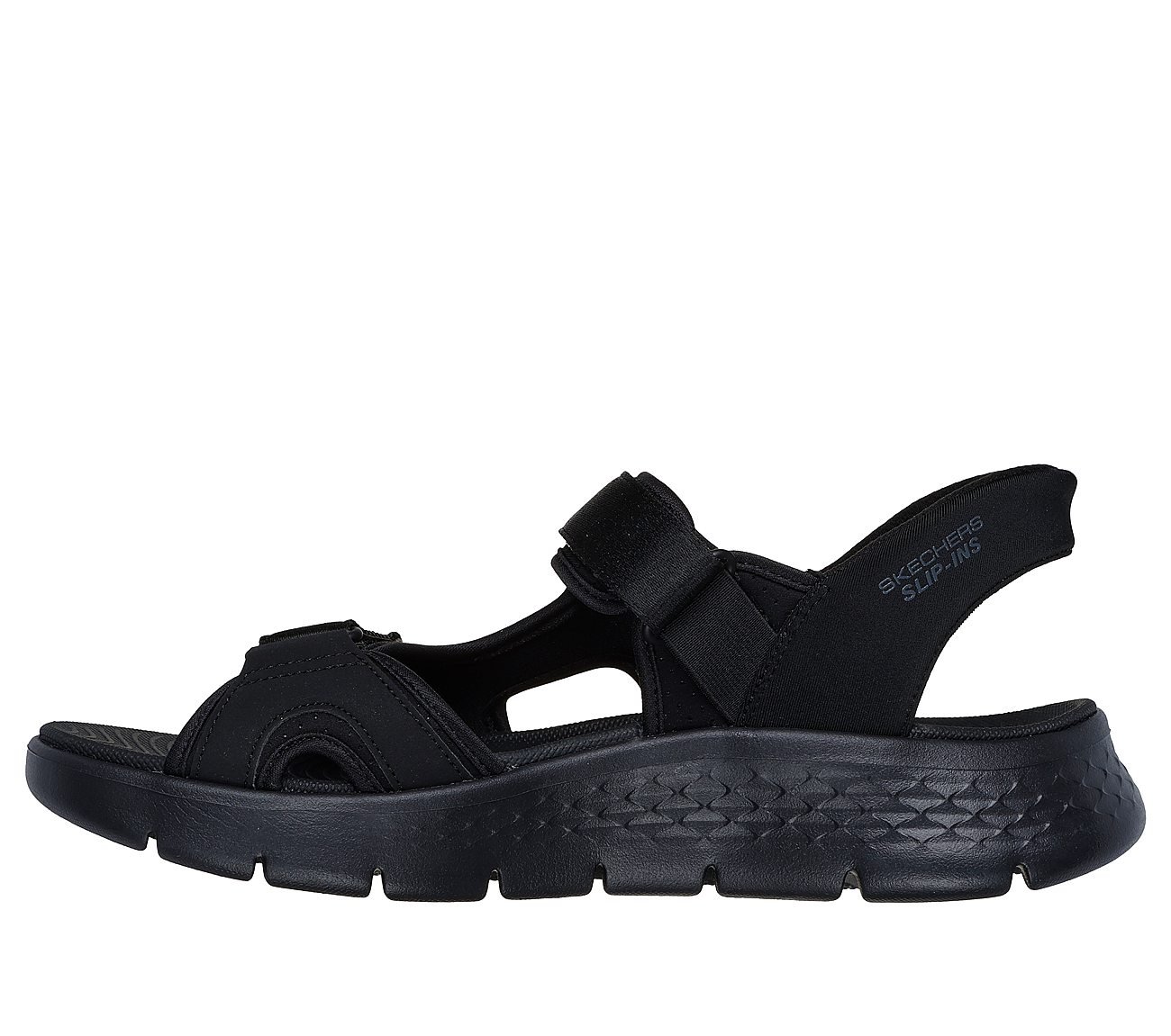 GO WALK FLEX SANDAL-EASY ENTR, BLACK/LIME Footwear Left View