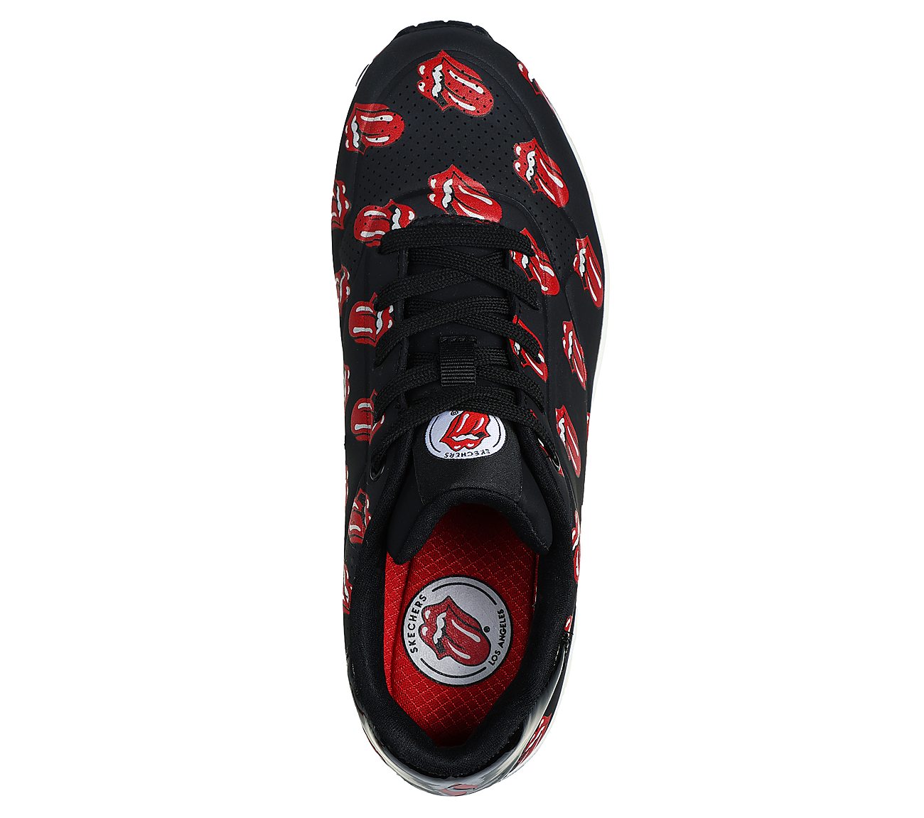 Rolling Stones: Uno - Say It Loud, BLACK/RED Footwear Top View