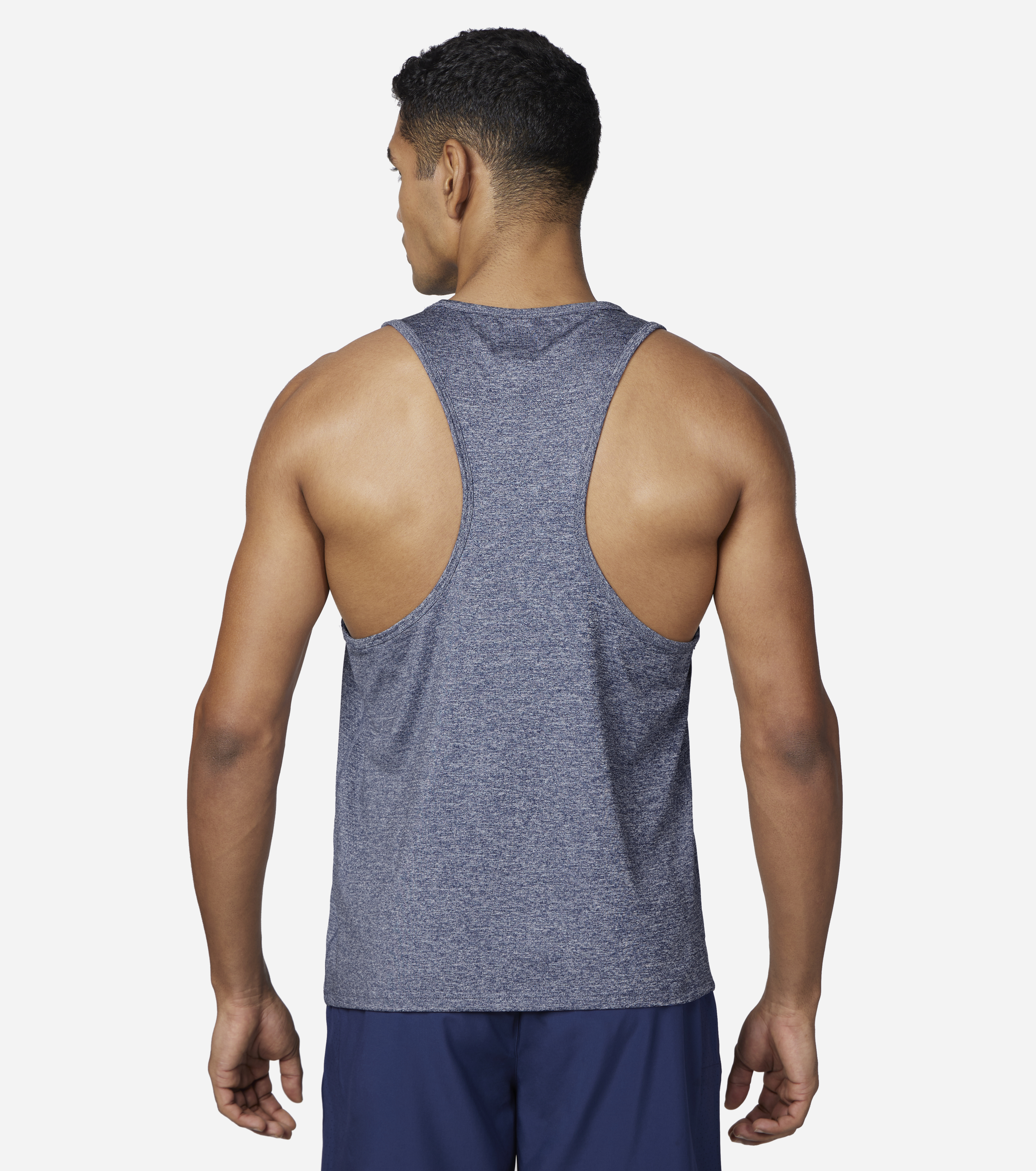 GODRI SKECH-AIR OUTPACE TANK, BLUE/WHITE Apparel Bottom View