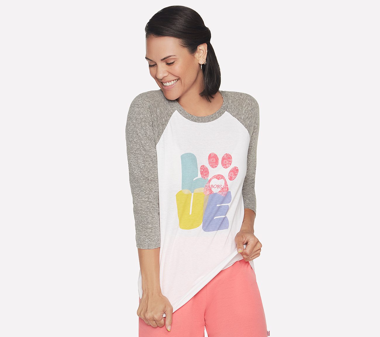 BOBS LOVE BASEBALL T-SHIRT, WWWHITE Apparels Lateral View