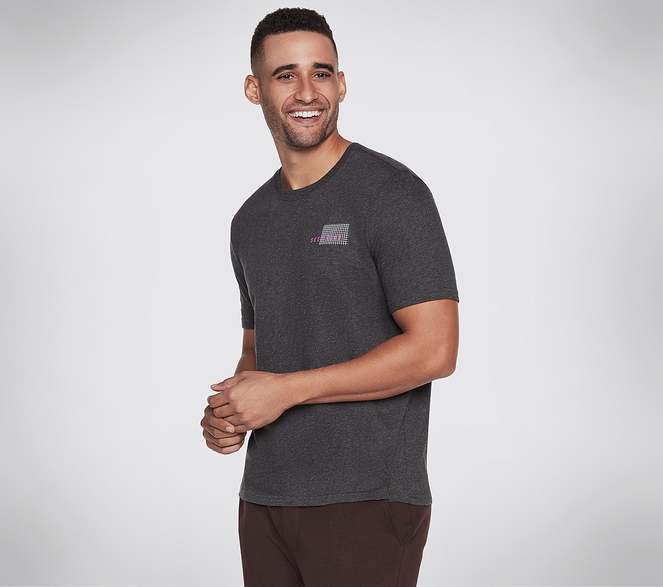 SKECHERS OFF THE GRID TEE, CCHARCOAL Apparels Lateral View