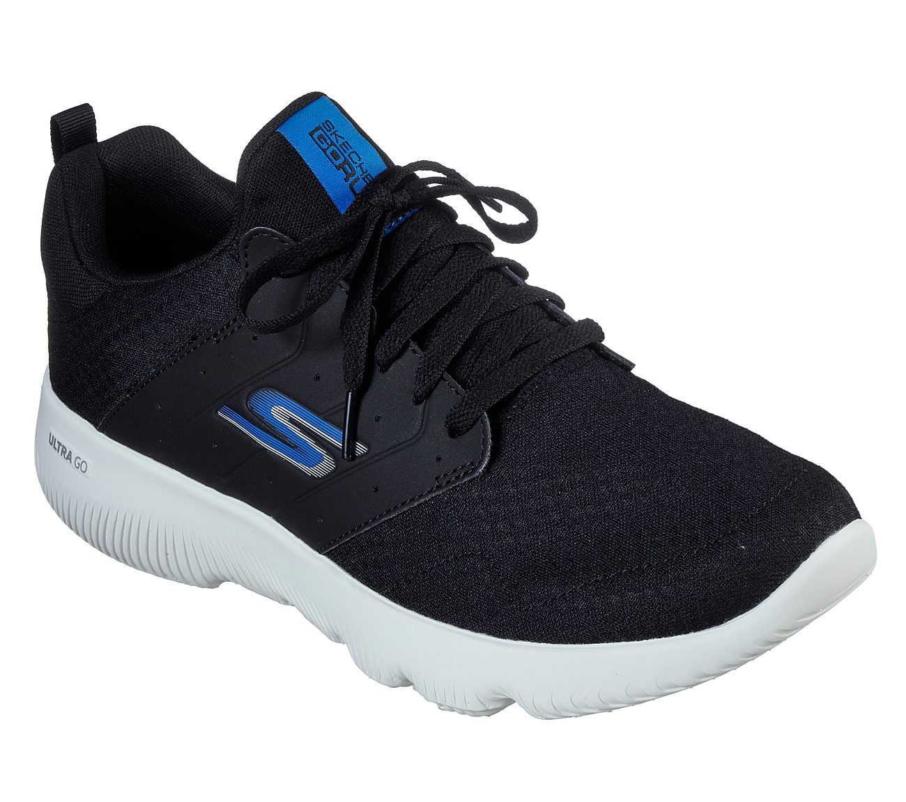 GO RUN FOCUS-LIMIT, BLACK/BLUE Footwear Lateral View
