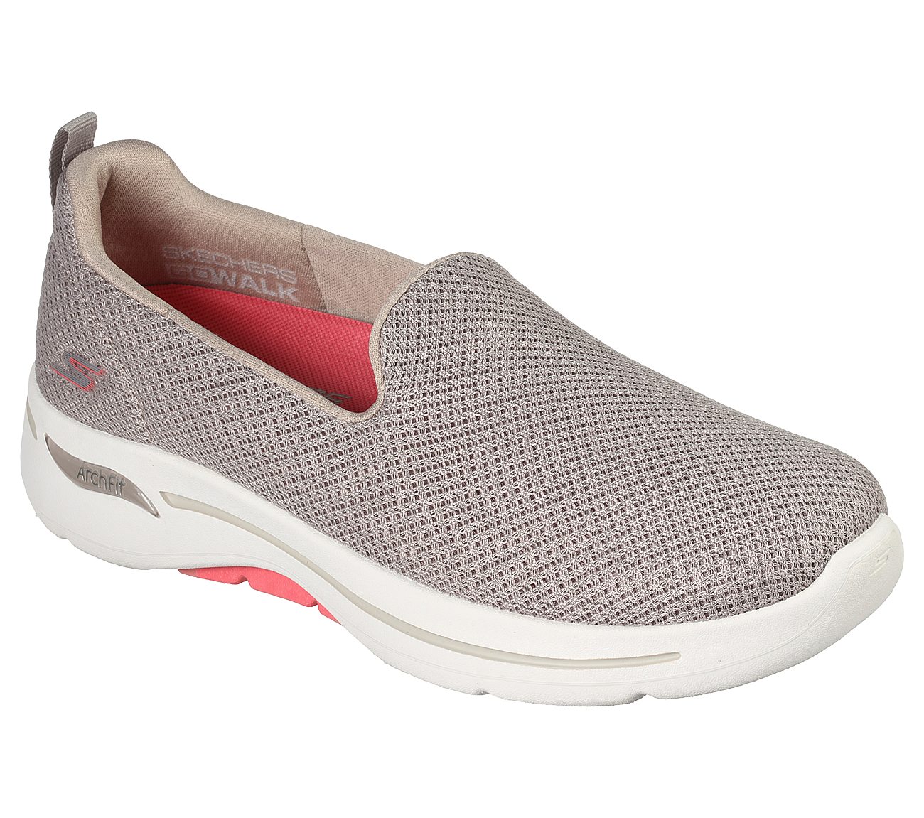 GO WALK ARCH FIT - GRATEFUL, TAUPE/CORAL Footwear Right View