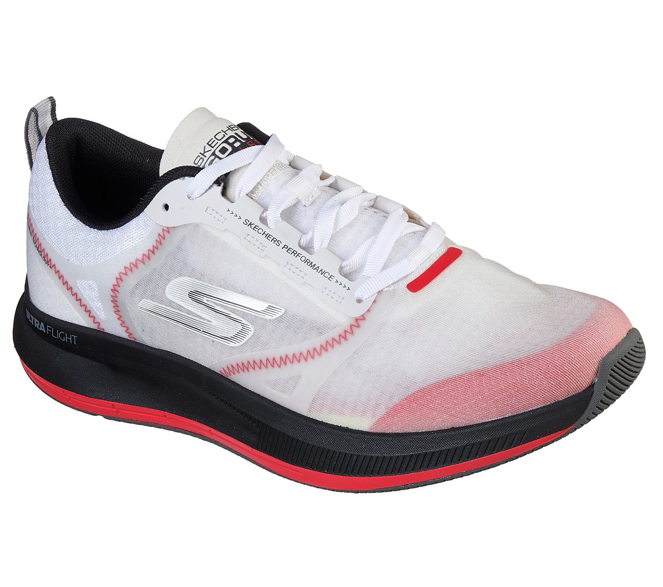 GO RUN PULSE -, WWHITE/BLACK/RED Footwear Top View