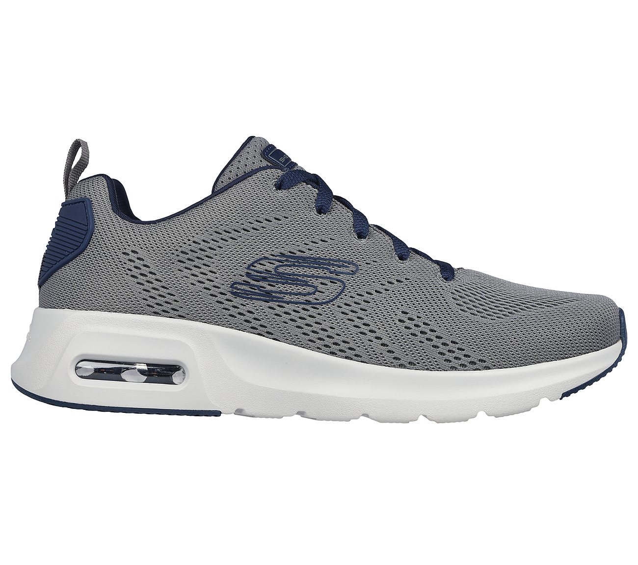 SKECH-AIR COURT, GREY/NAVY Footwear Lateral View