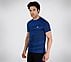 SS SKECHERS JACQUARD T-SHIRT, ROYAL/BLUE Apparel Top View