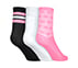 3PK GIRLS NON TERRY CREW, PINK/BLACK Accessories Top View