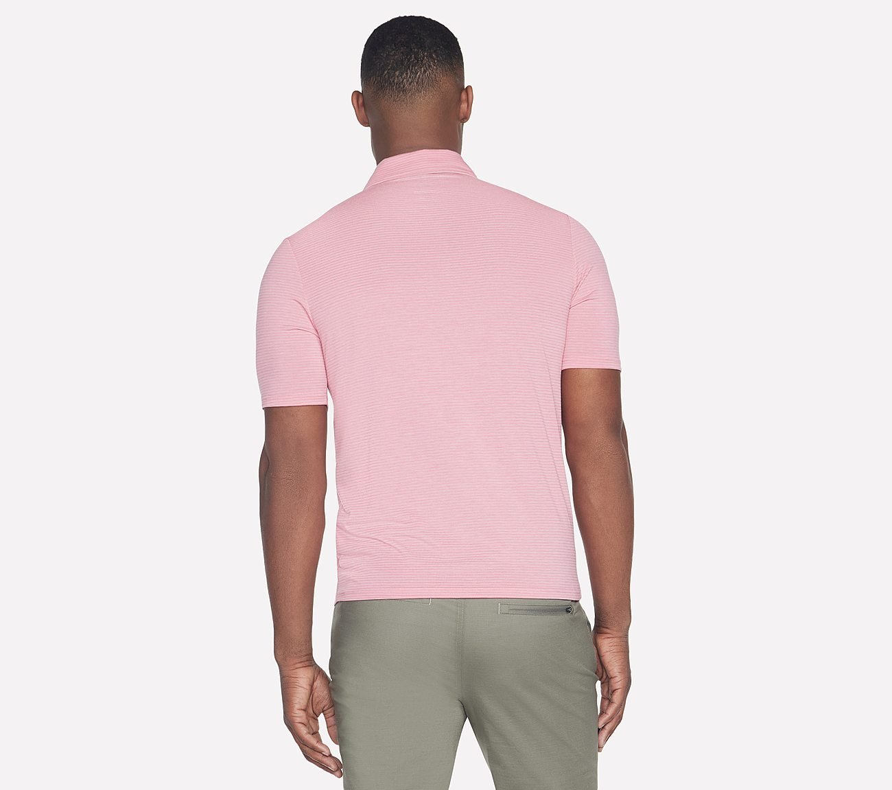 GODRI PREMIER STRIPE POLO, MAUVE/NATURAL Apparel Top View