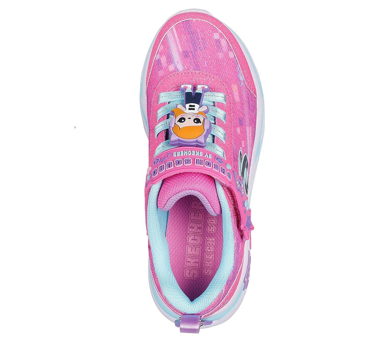 SNUGGLE SNEAKS - SKECH SQUAD, PINK/MULTI Footwear Top View