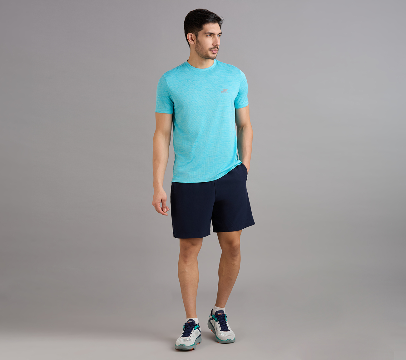 SS LARGE PERFORATED T-SHIRT, TURQUOISE