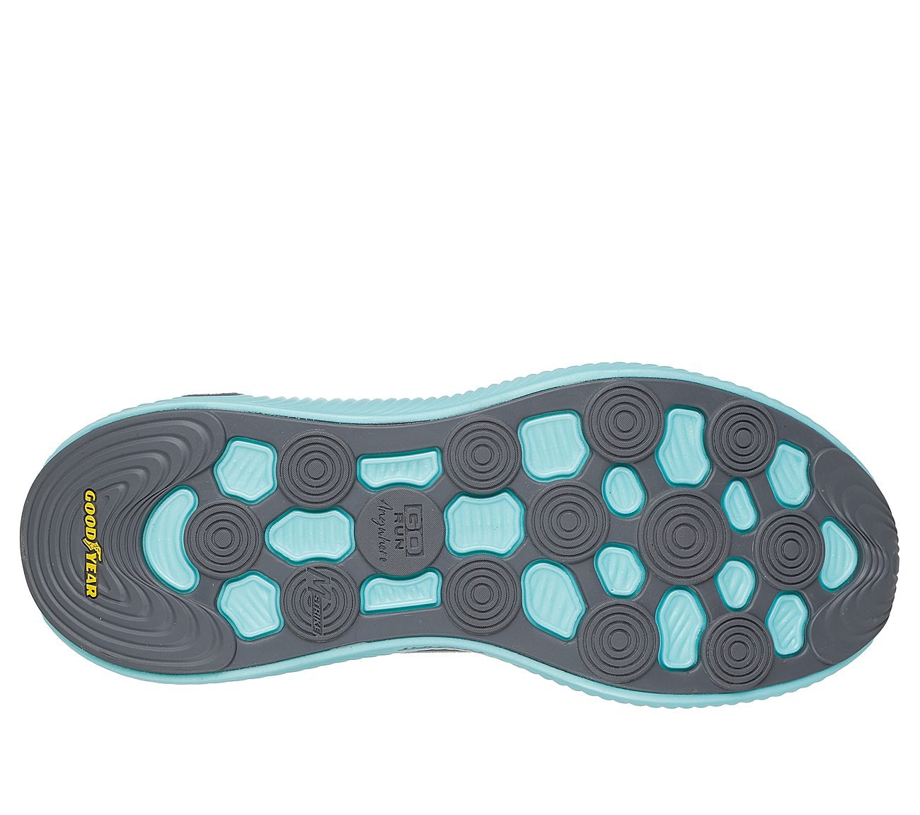 GO RUN ANYWHERE, GREY/BLUE Footwear Bottom View