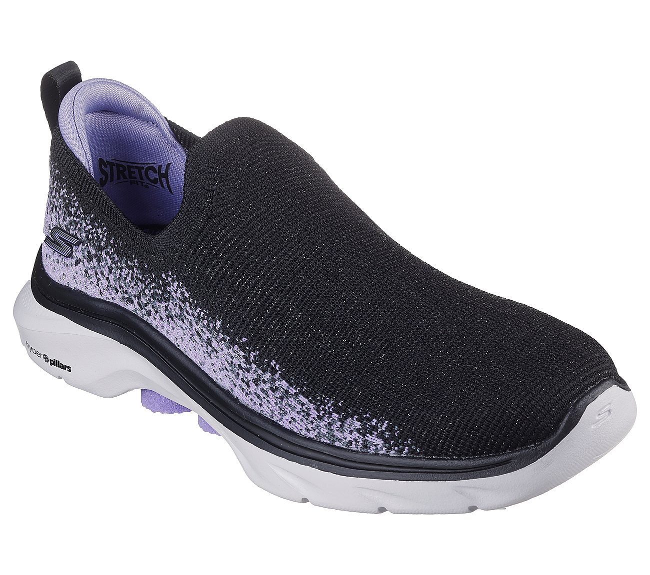 GO WALK 7, BLACK/LAVENDER Footwear Right View