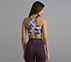HIGH IMPACT AOP SPORTS BRA, WHITE/TURQ/PURPLE
