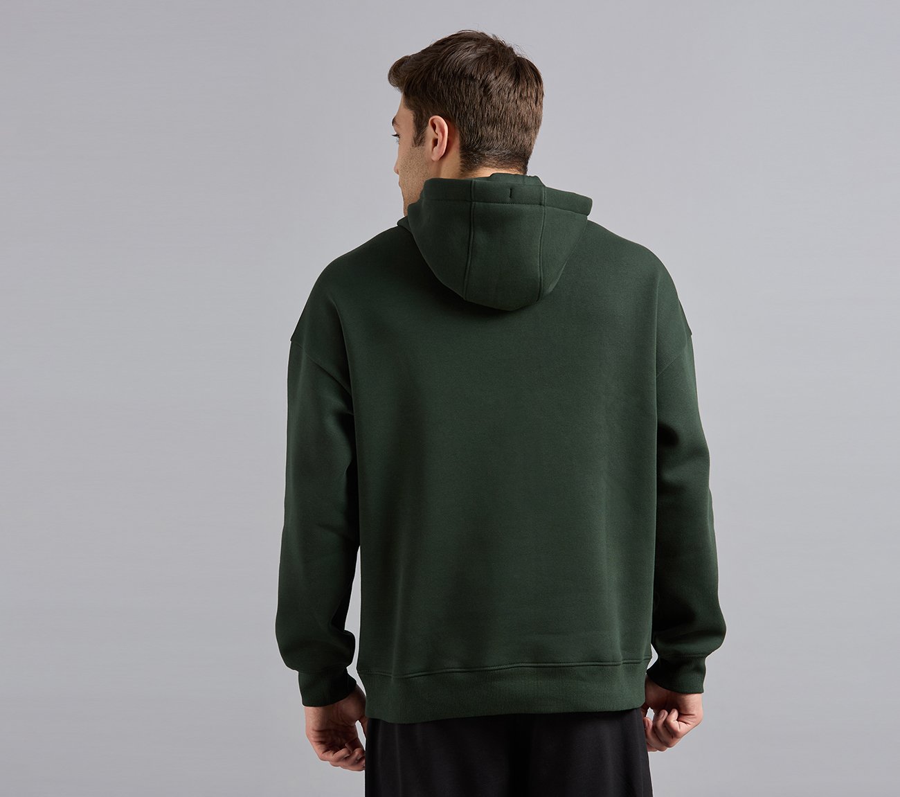 SKECHERS CORD LOOP HOODIE, BROWN/SAGE Apparels Left View