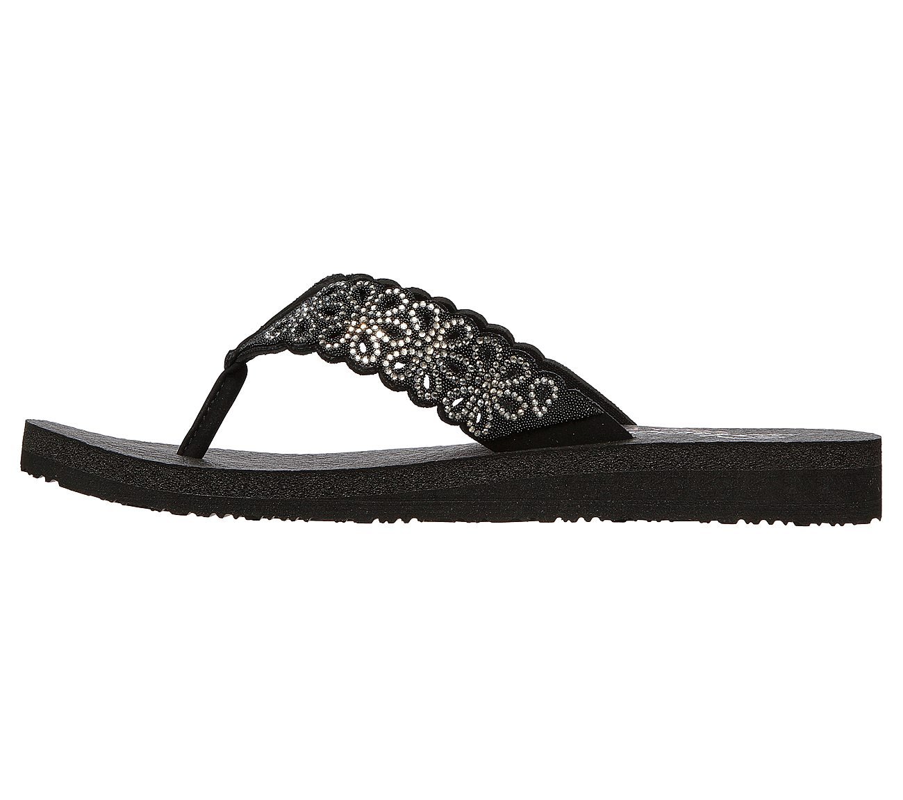 MEDITATION - SIMPLE FLORAL, BLACK/SILVER Footwear Left View