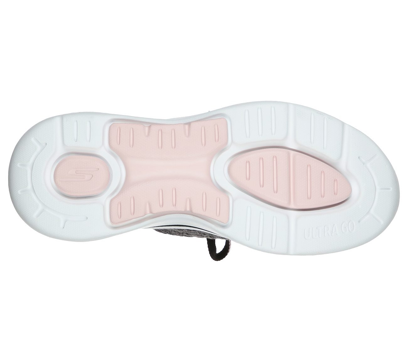 GO WALK ARCH FIT - PEACHY, BLACK/LIGHT PINK Footwear Bottom View