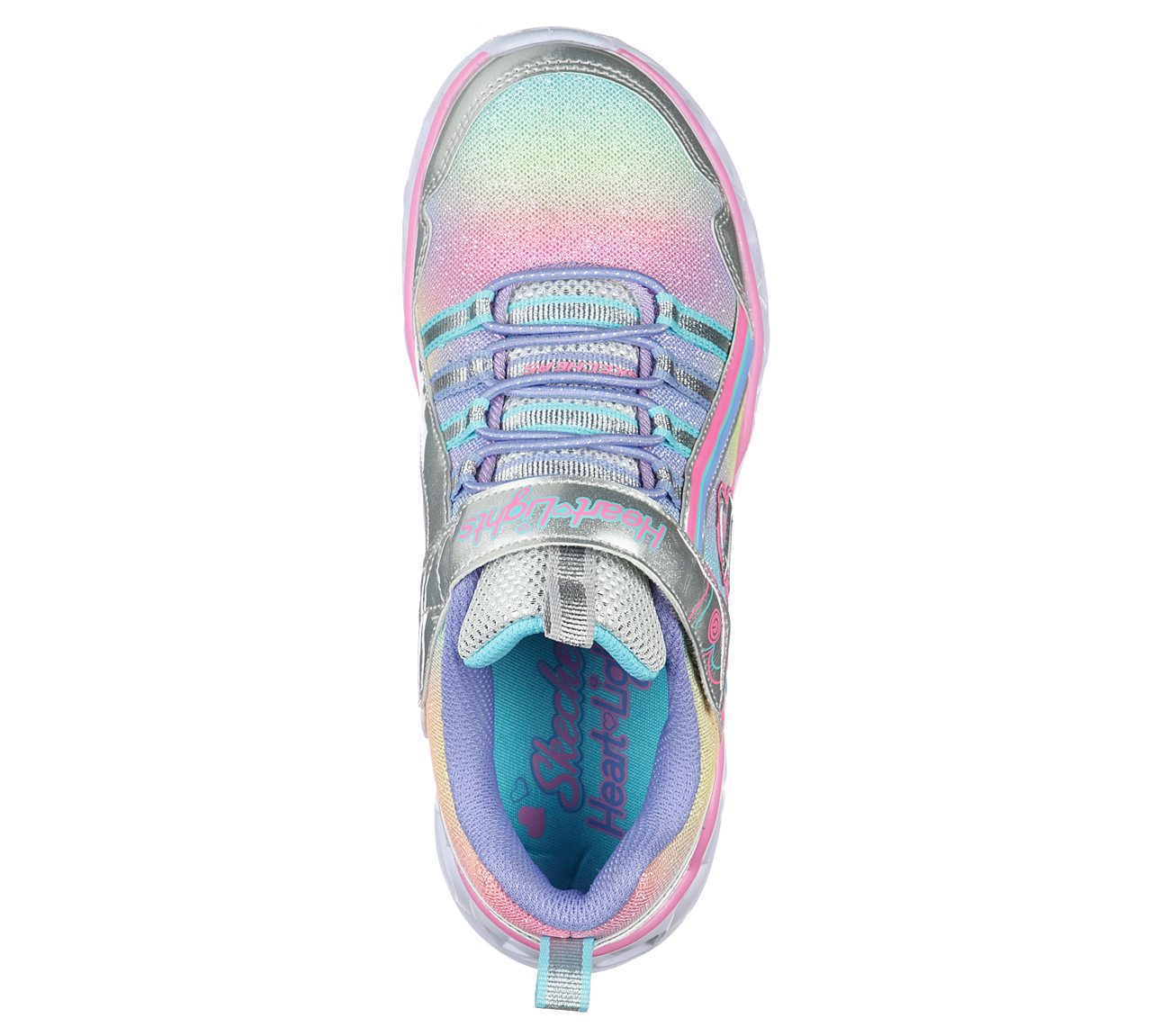 HEART LIGHTS - RAINBOW LUX, SILVER/MULTI Footwear Top View