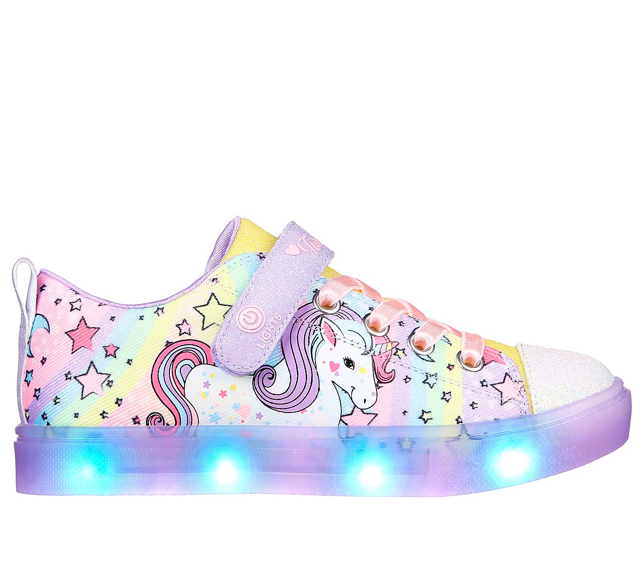 TWINKLE SPARKS ICE-UNICORN BU, LAVENDER/MULTI Footwear Right View