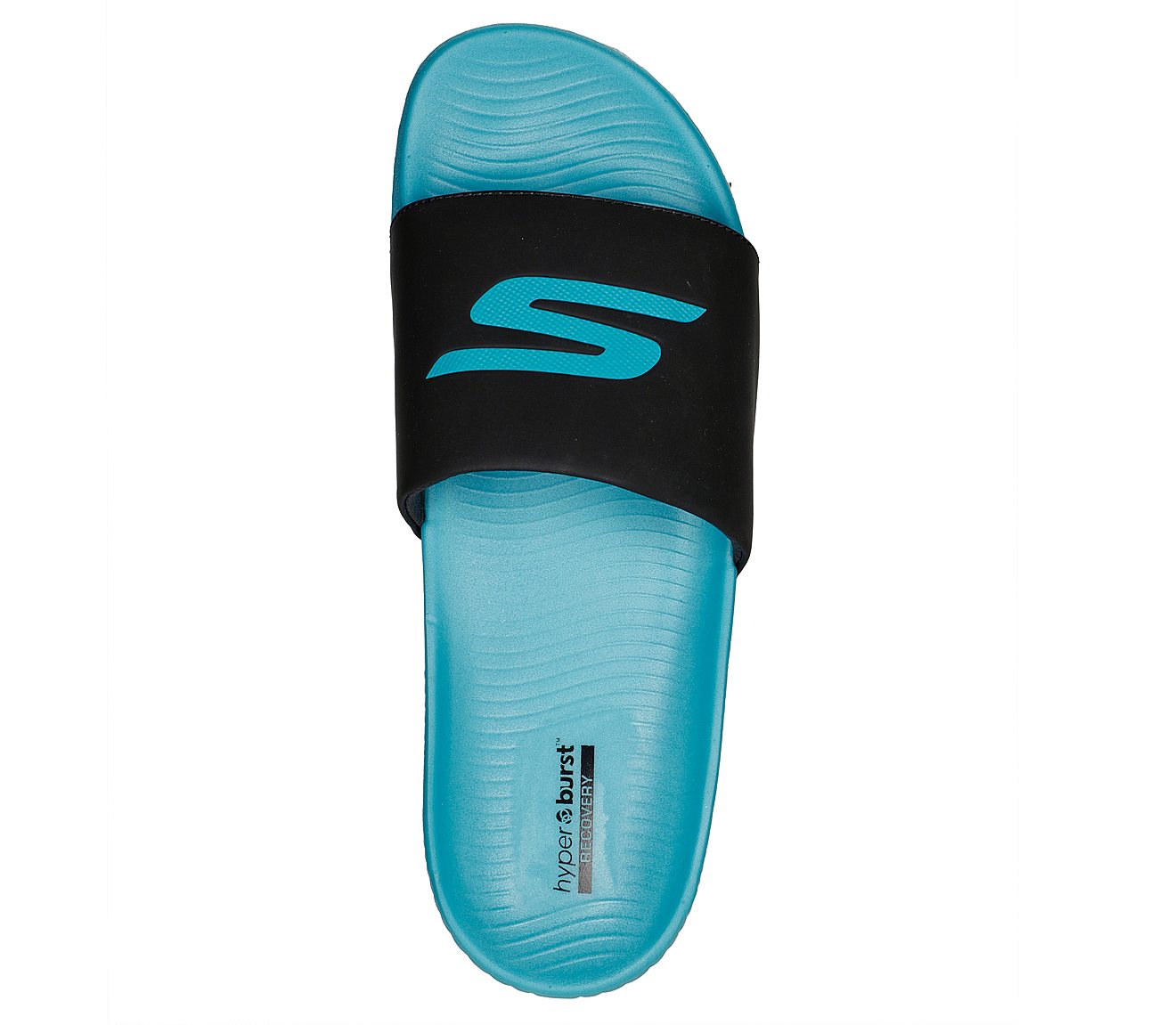 HYPER SLIDE - DERIVER, BLACK/TEAL Footwear Top View