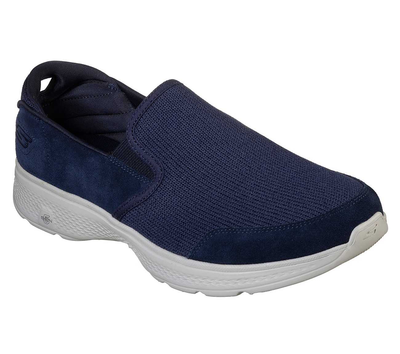 GO WALK 4, NAVY/GREY Footwear Lateral View