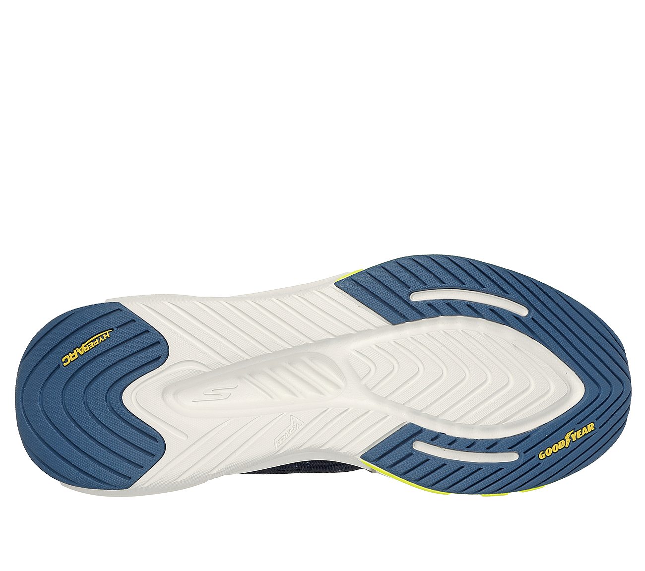 GO WALK MAX WALKER - AUGUSTUS, NAVY/LIME Footwear Bottom View