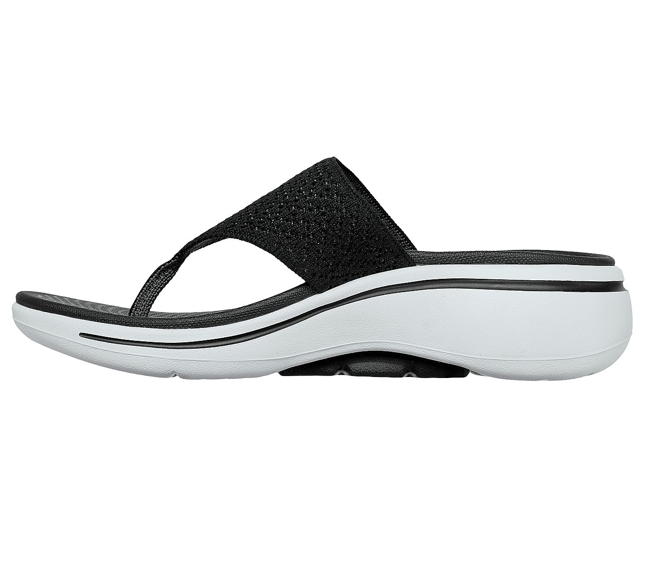 GO WALK ARCH FIT SANDAL - WEE, BLACK/WHITE Footwear Left View