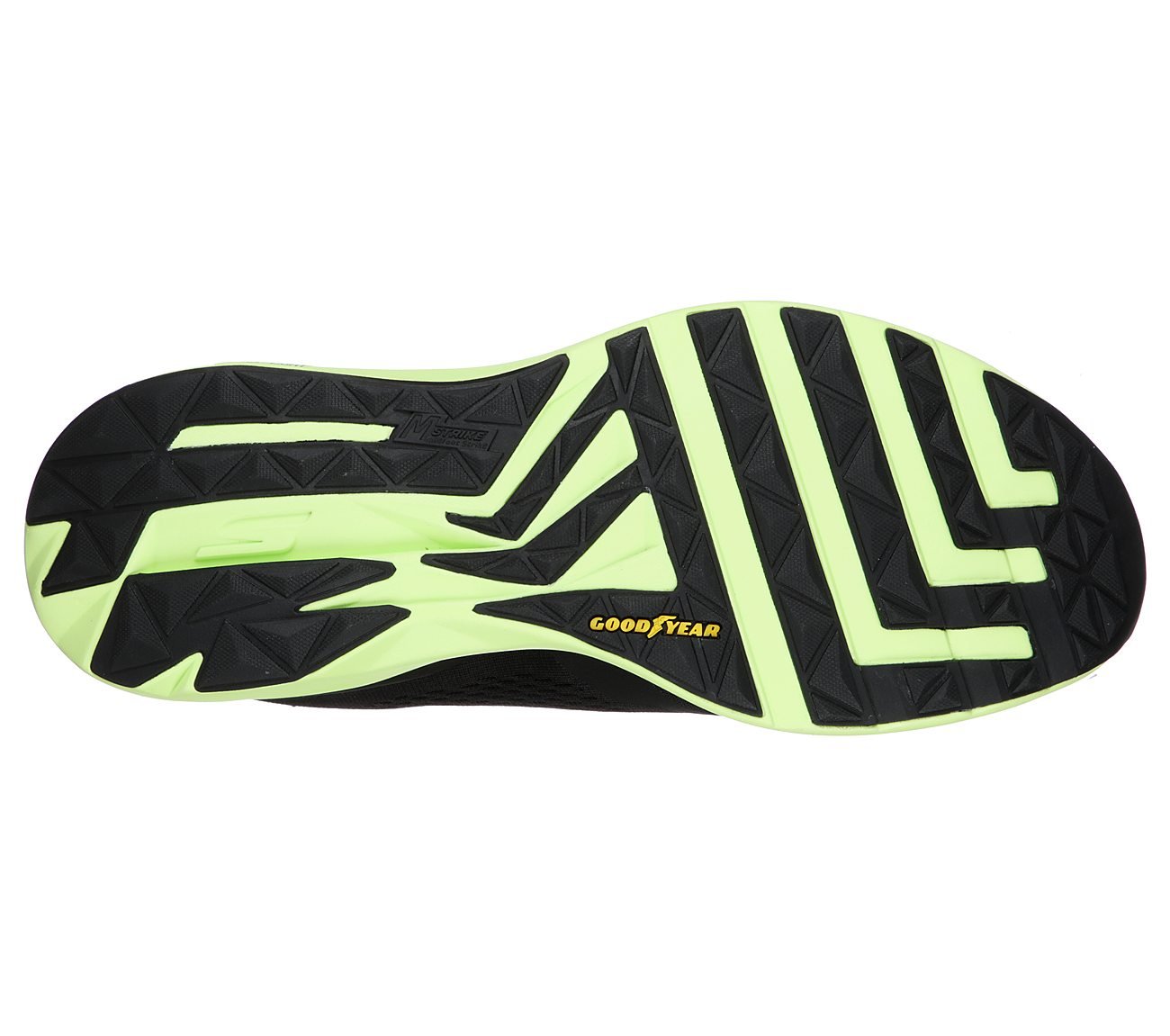 GO RUN PURE 2, BLACK/LIME Footwear Bottom View