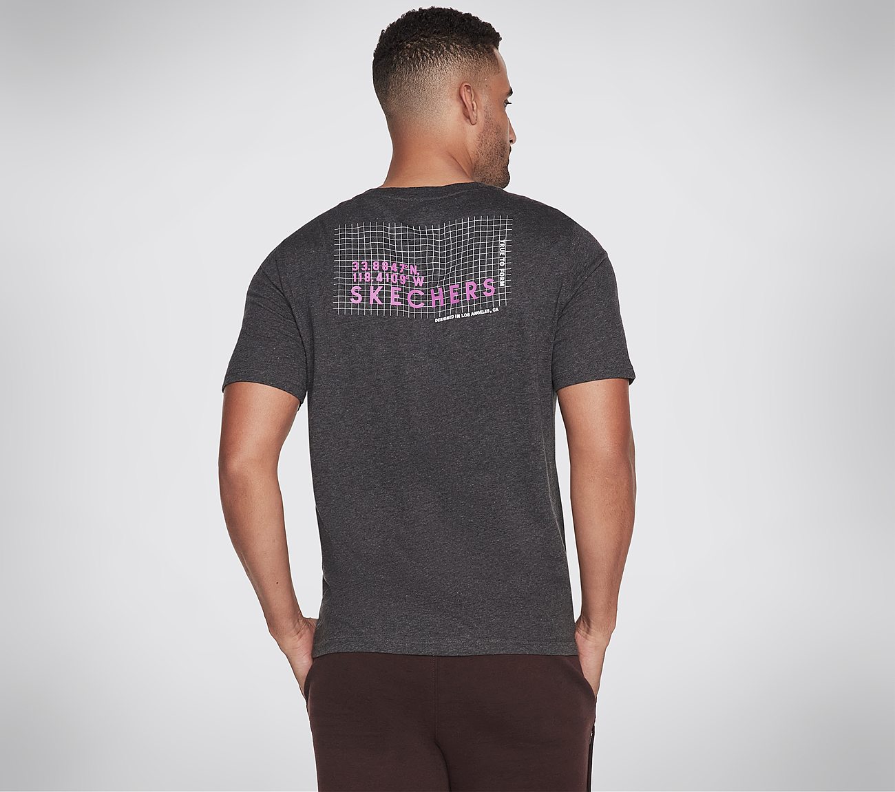 SKECHERS OFF THE GRID TEE, CCHARCOAL Apparels Top View