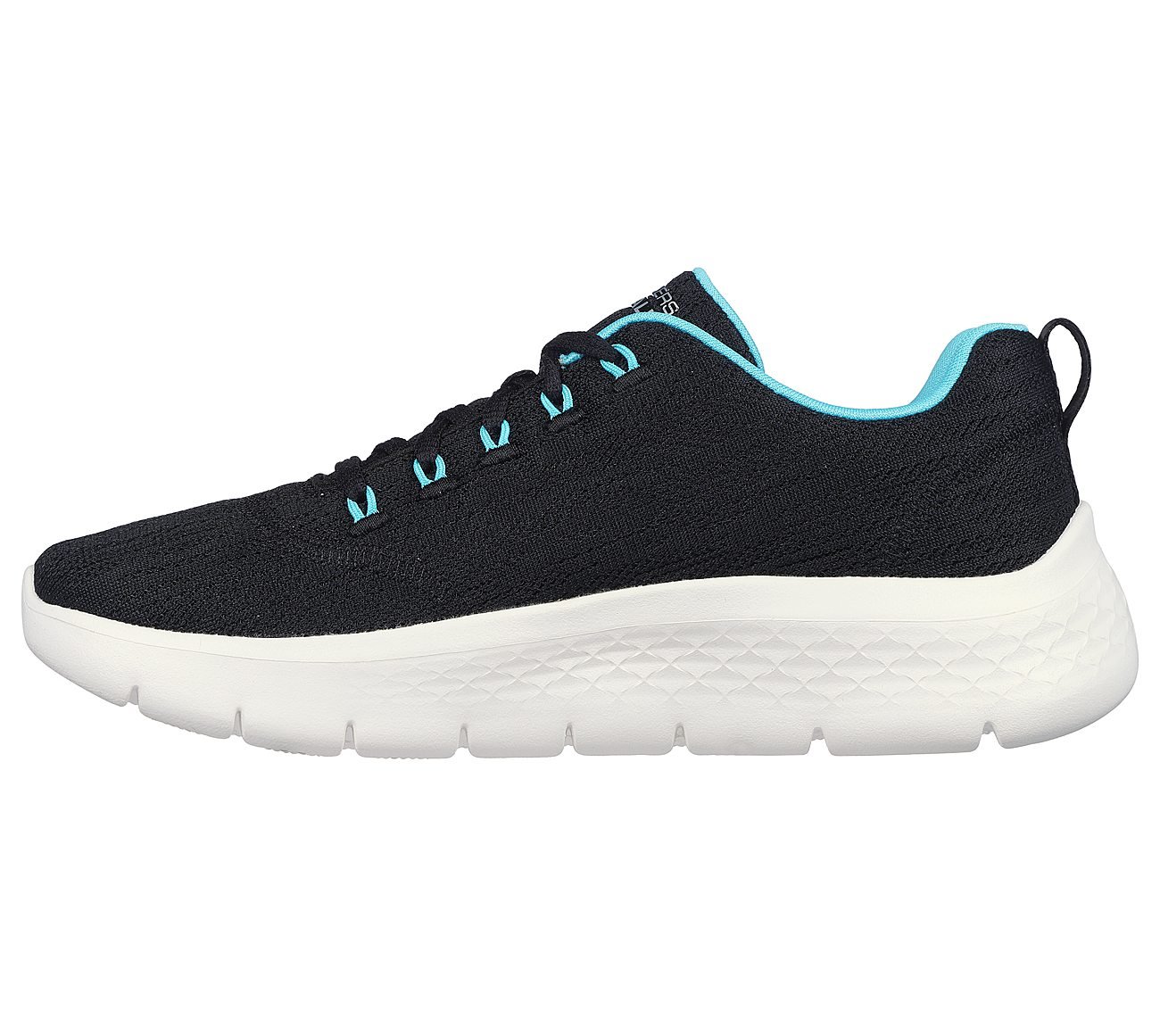 GO WALK FLEX - STRIKING LOOK, BLACK/AQUA Footwear Left View