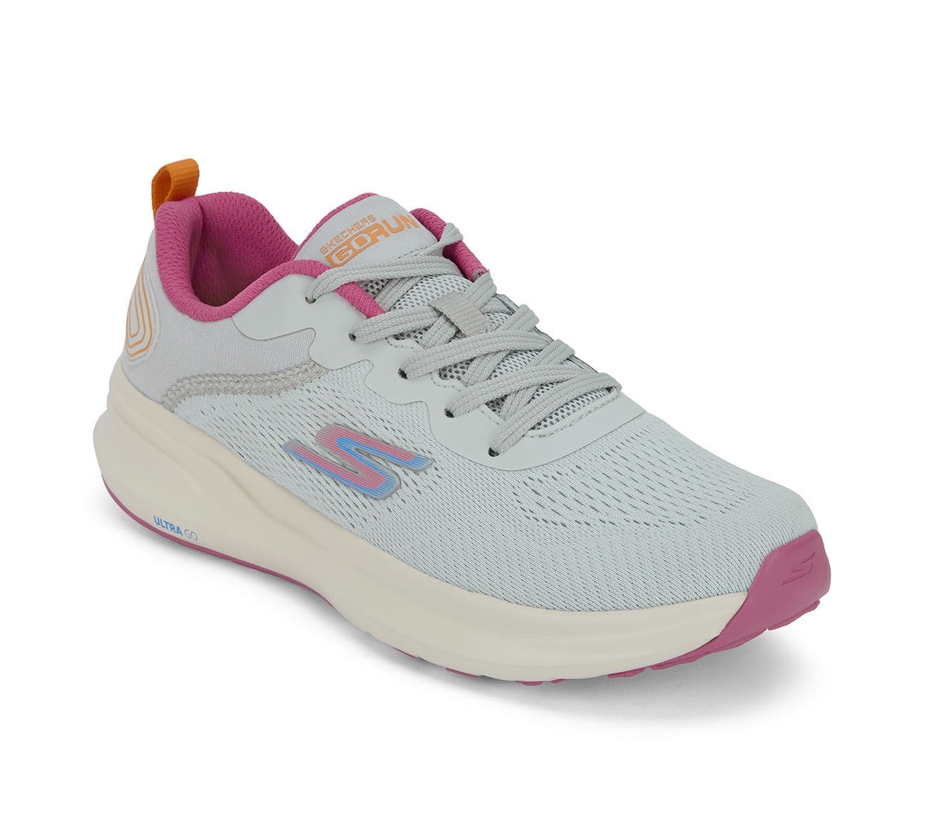 GO RUN PURE, GREY/MULTI Footwear Right View