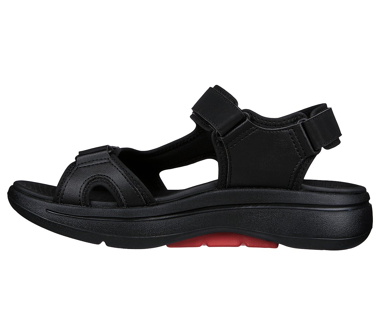 GO WALK ARCH FIT SANDAL-MISSI, BLACK/RED Footwear Left View