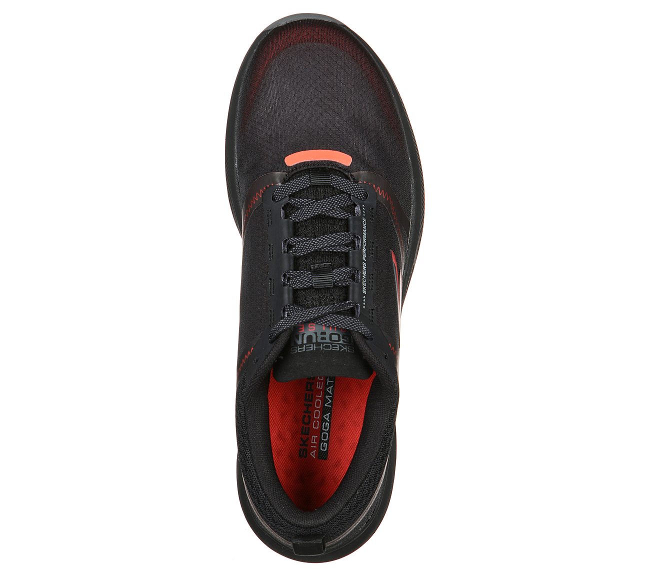 GO RUN PULSE -, BLACK/ORANGE Footwear Top View