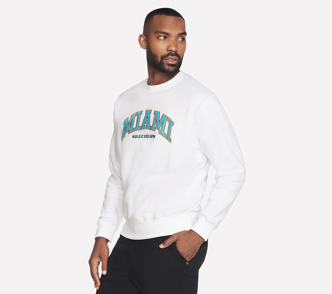 SKECH-SWEATS MIAMI CREW, WWWHITE Apparels Bottom View