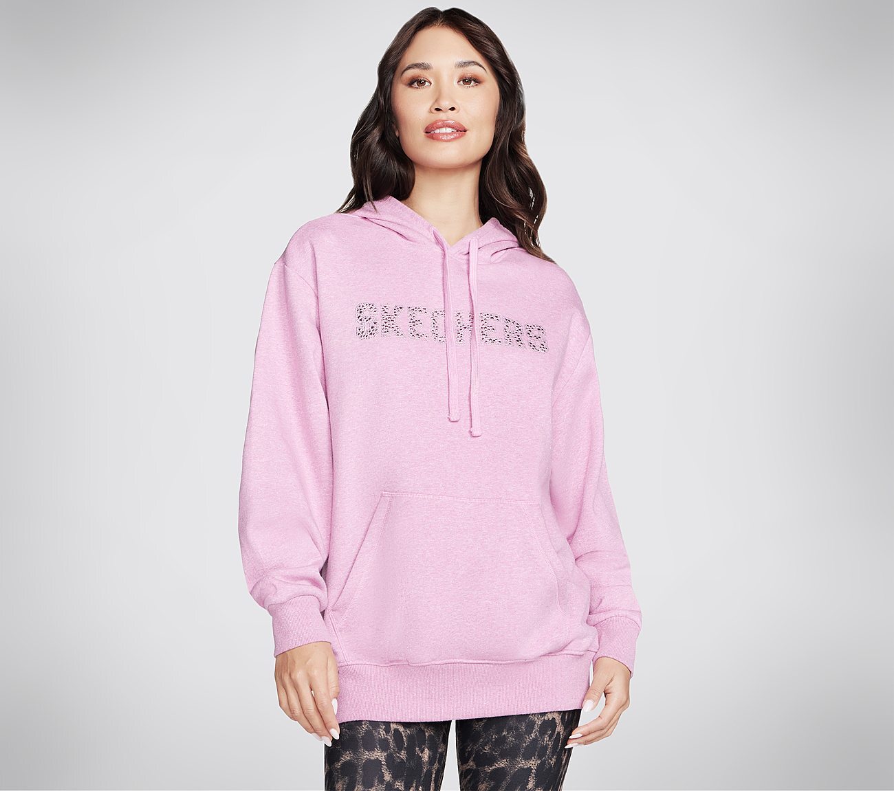 SKECH-SWEATS SHINE HOODIE, LIGHT MAUVE Apparels Lateral View
