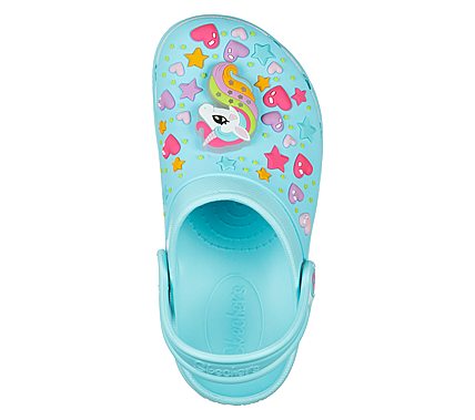 HEART CHARMER-UNICORN DELIGHT, TURQUOISE Footwear Top View