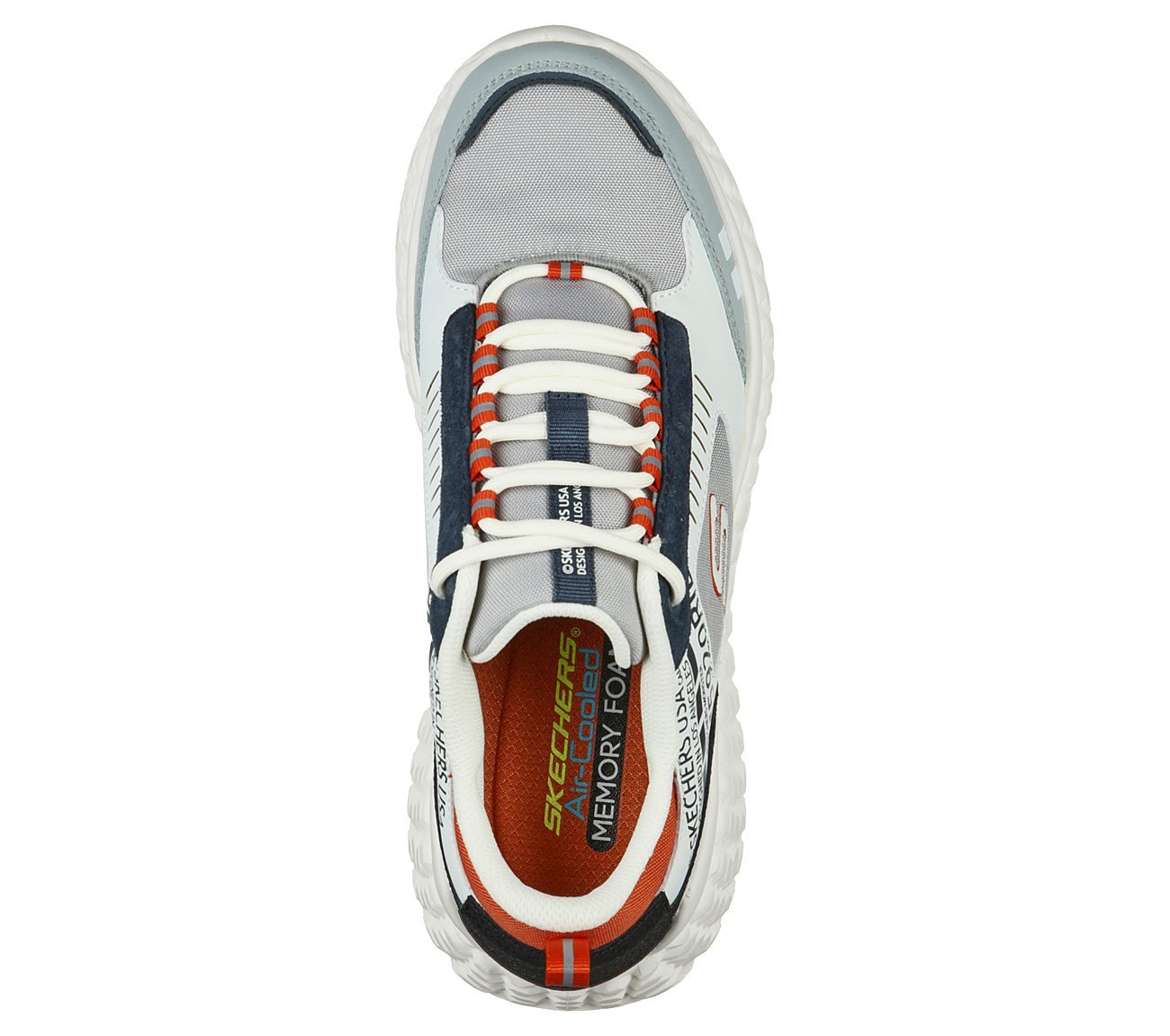 SKECHERS MONSTER, GREY/NAVY Footwear Top View