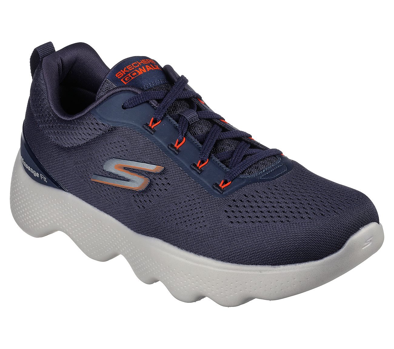 GO WALK MASSAGE FIT, NAVY/ORANGE Footwear Right View