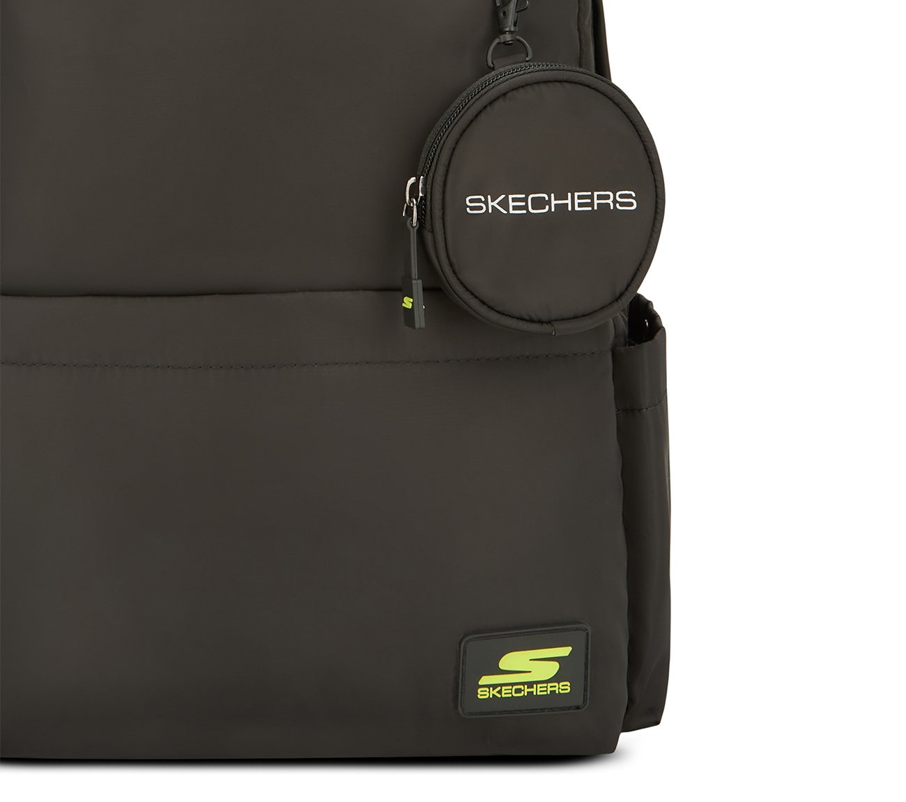 MICRO POLYESTER SINGLE COMPARTMENT & COIN POUCH BACKPACK, BLACK