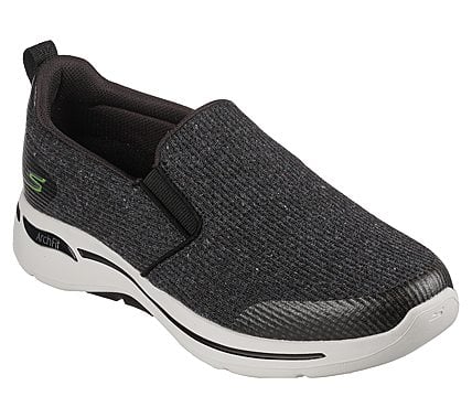 GO WALK ARCH FIT - OUR EARTH, BLACK/LIME Footwear Lateral View