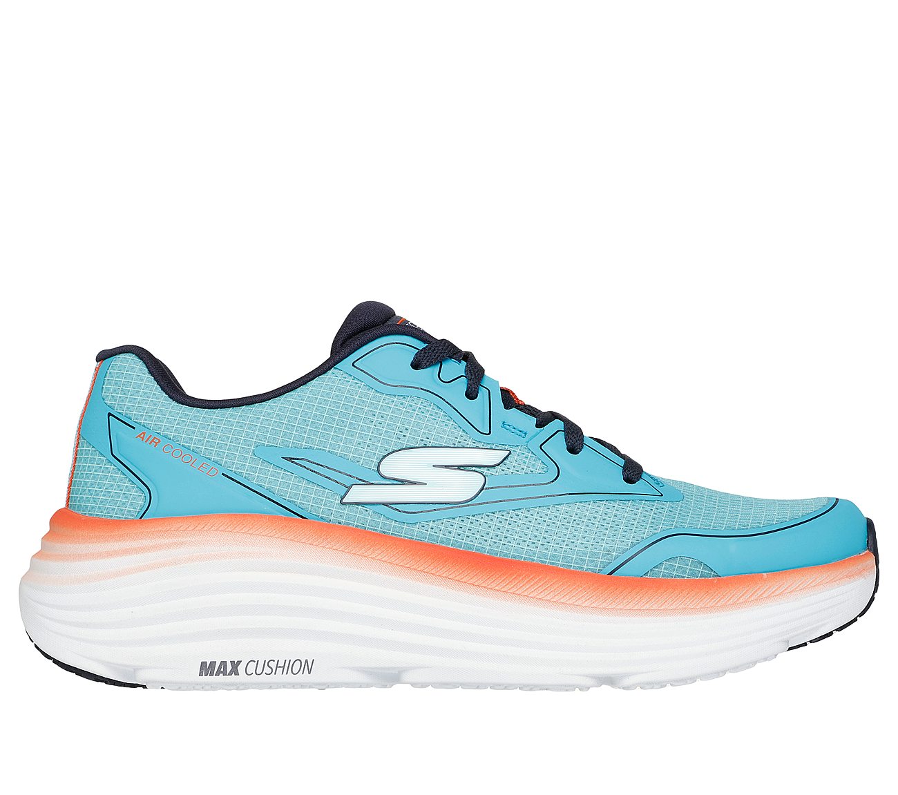 MAX CUSHIONING ENDEAVOUR - SP, BLUE/ORANGE Footwear Lateral View