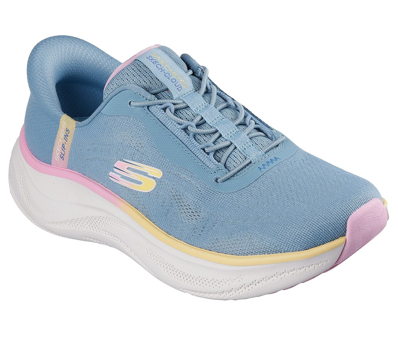 SKECH CLOUD-PERFECTLY PLUSH, SLATE/PINK Footwear Right View