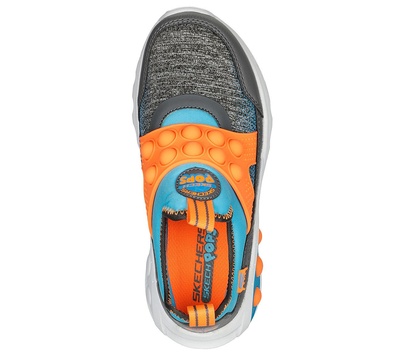 SKECH POPS, CHARCOAL/BLUE Footwear Top View